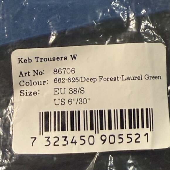 New Fjallraven Women's Keb Trouser Curved, Eur 38/US 29,Deep Forest-Laurel Green - Picture 7 of 7